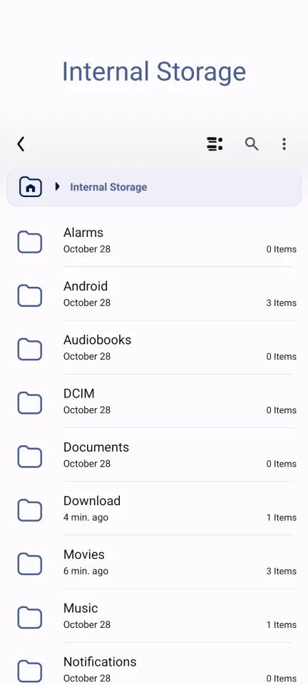 Advanced File Manager — File explorer — list layout